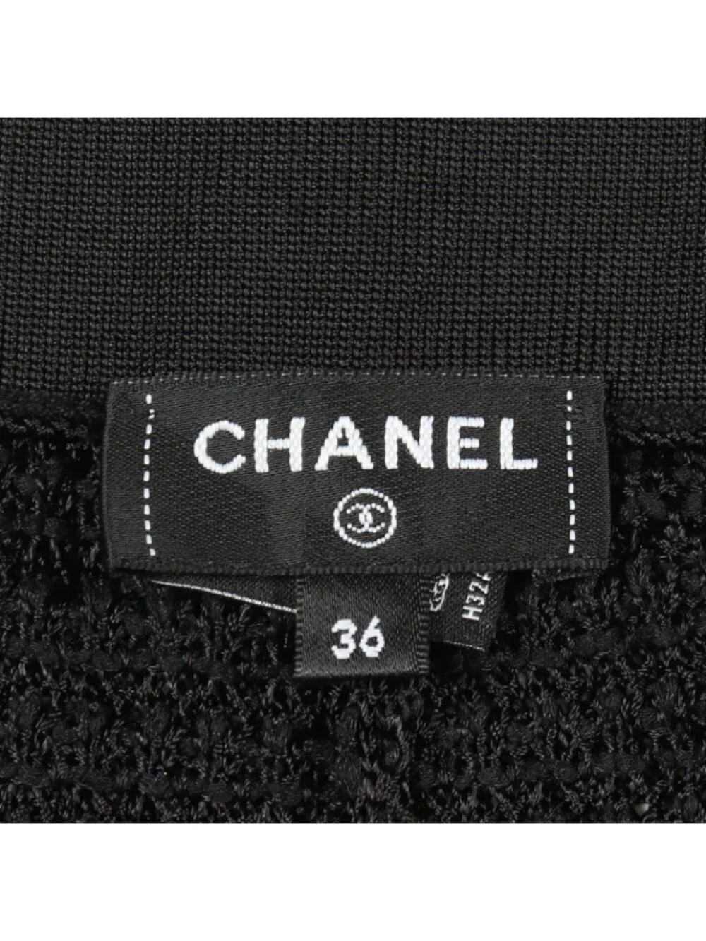 Chanel Pants CC Logo Button Knit Rayon Cotton